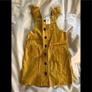 NWT- yellow overall dress little girls